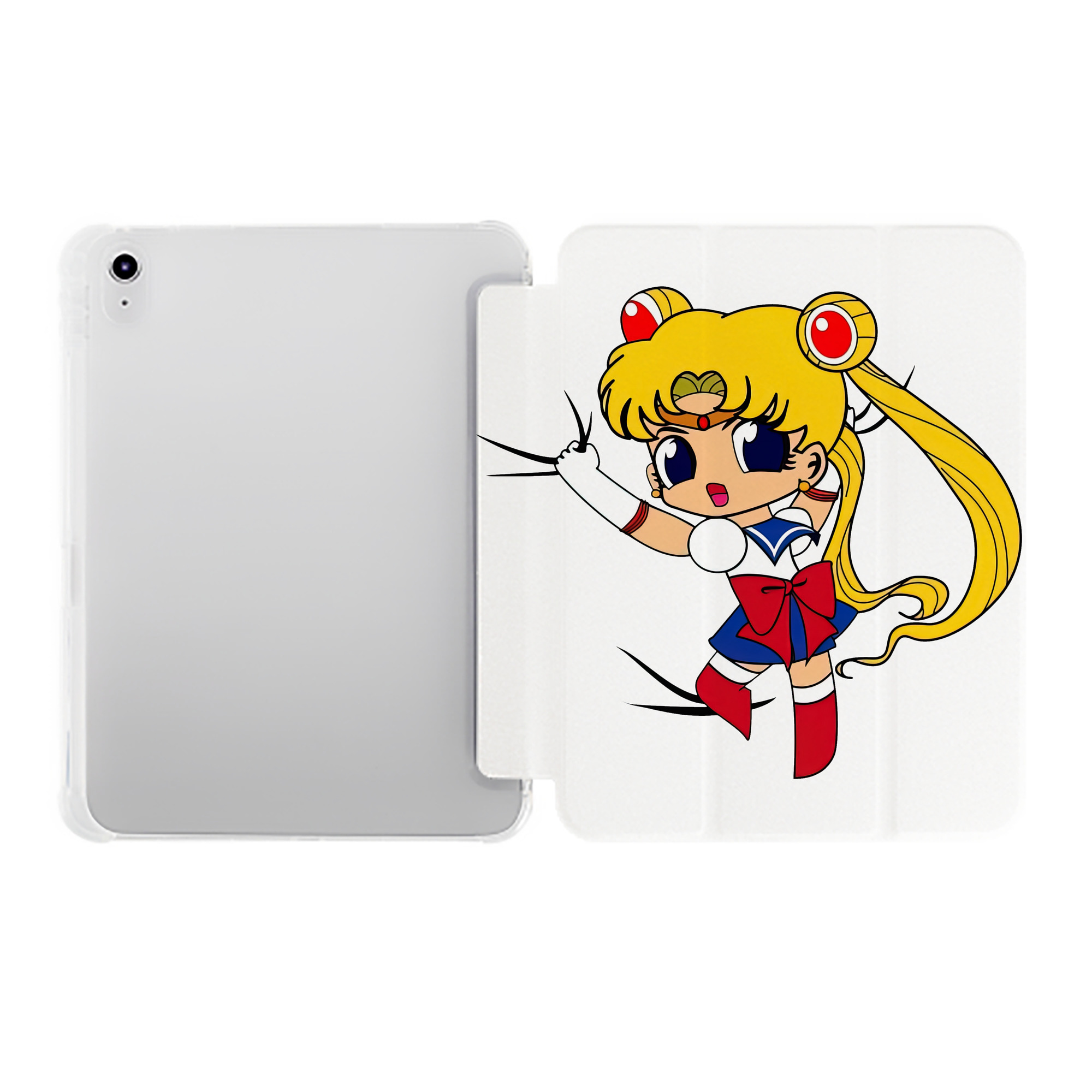 （画像用） 美少女戦士セーラームーン 月野 うさぎ つきの うさぎ Sailor Moon Tsukino Usagi IPad ケース ペン収納付き 三つ折りスタンド PUレザー×シリコン 対応機種9.5/10.5/10.9インチ